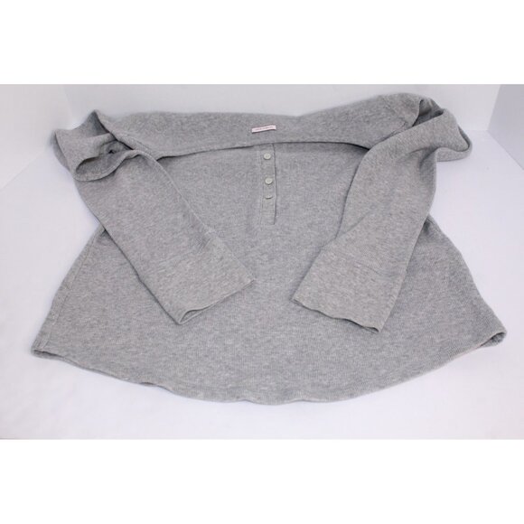 Victoria's Secret Henley Night Shirt Women's Size M Gray Knit 3/4 Sleeve Casual - Picture 7 of 9